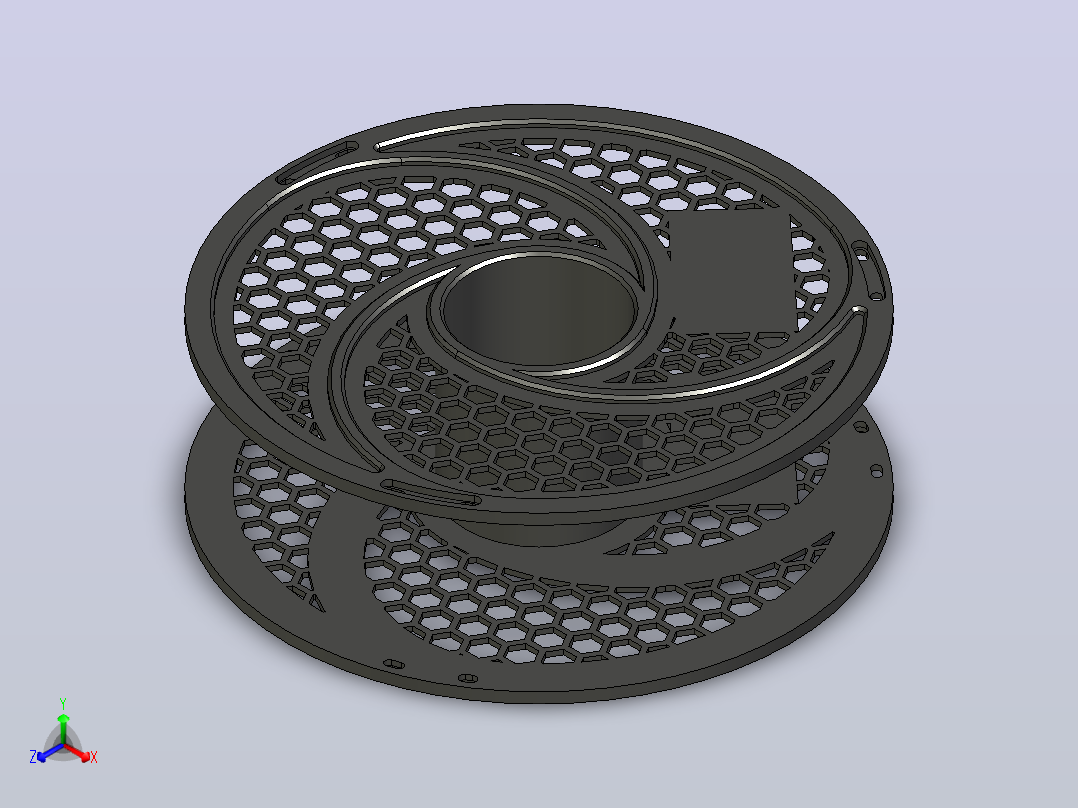 3D 打印线轴正等轴测图