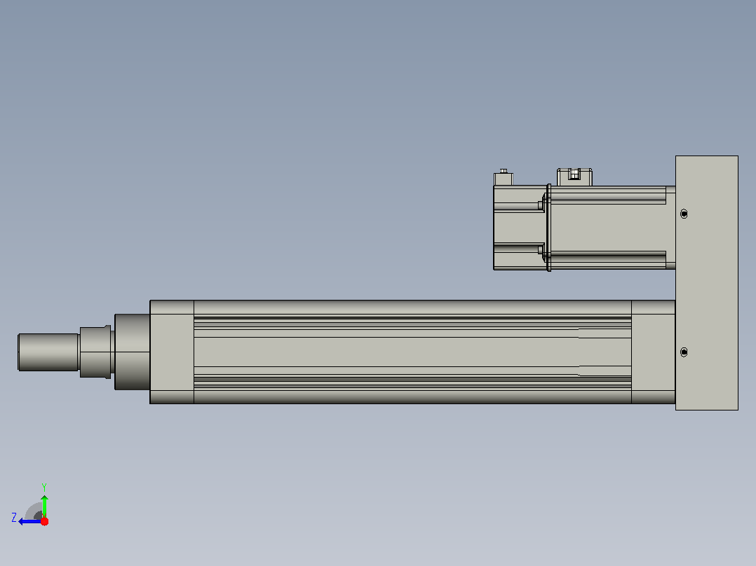 MTE63-200-P-M400W-A-S3 MTE63电动缸 最大负载300kg 400W电机间接安装右视图