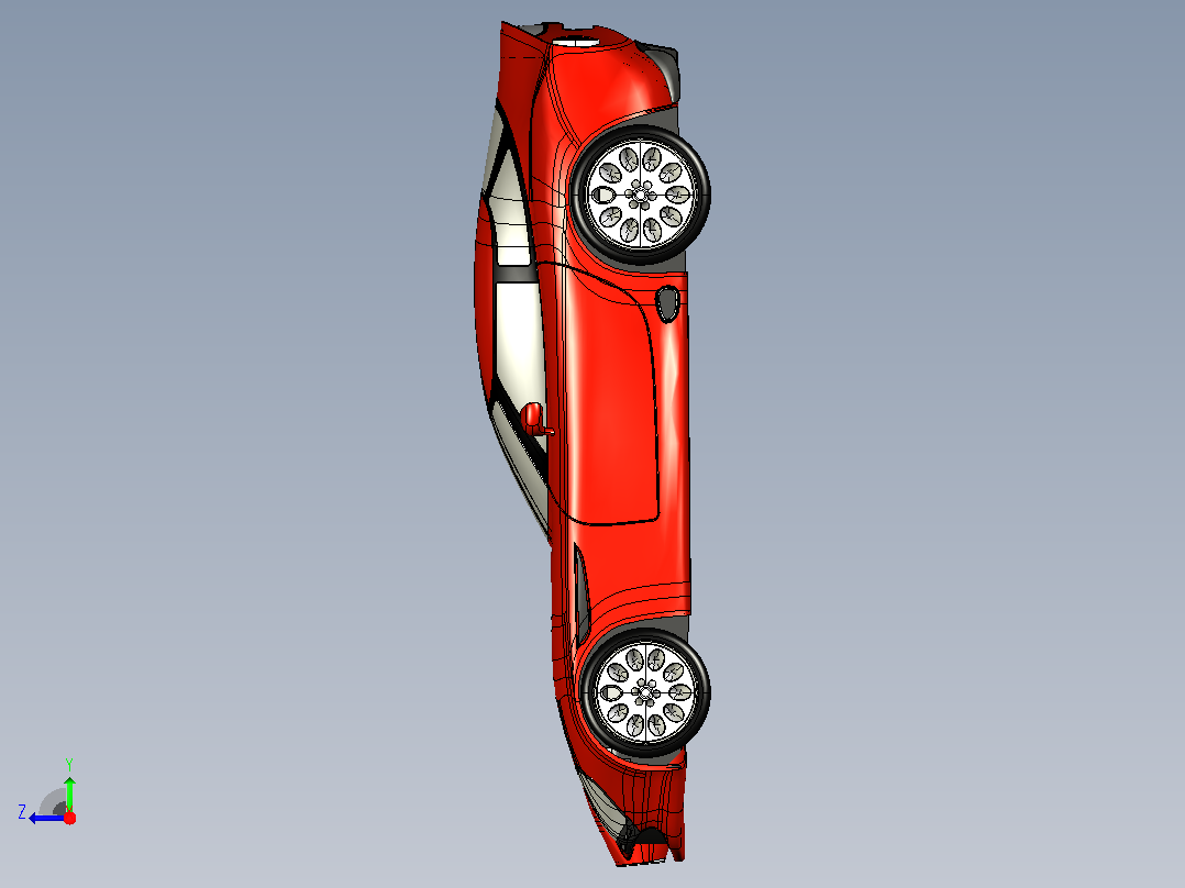 阿尔法罗密欧TZ3 跑车CATIA V5 r21模型右视图