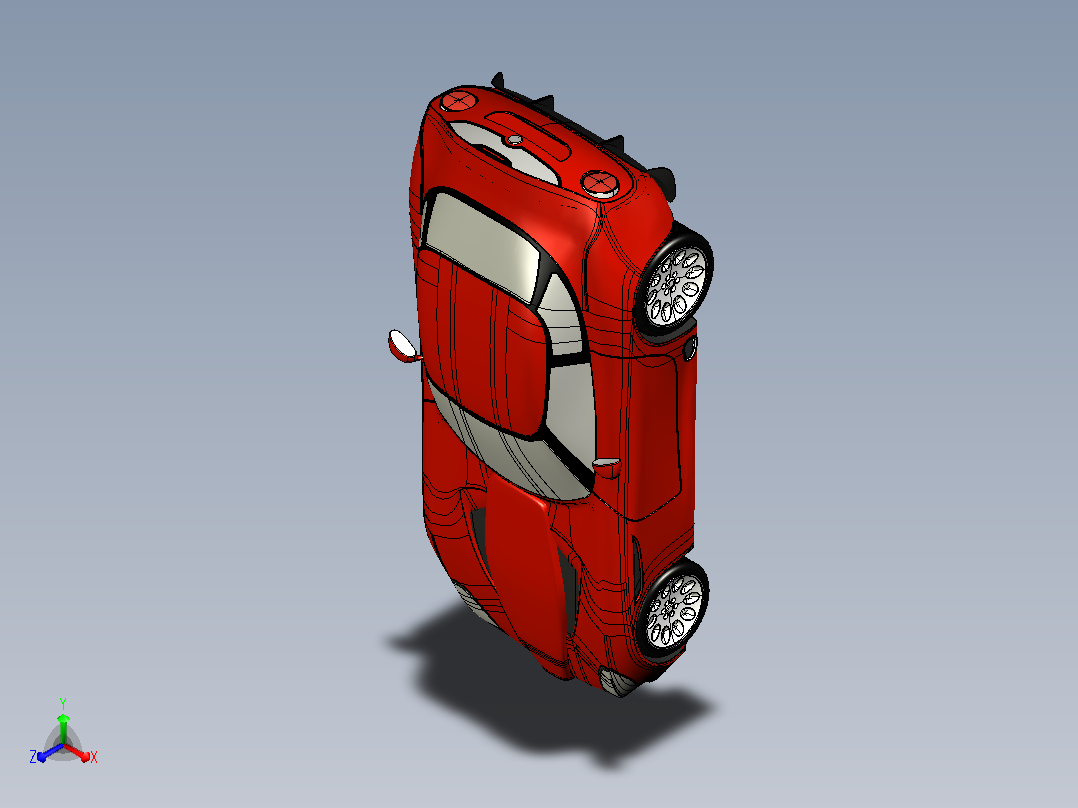 阿尔法罗密欧TZ3 跑车CATIA V5 r21模型正等轴测图