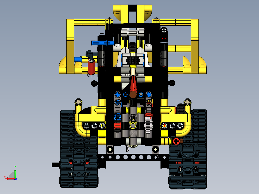 紧凑型履带装卸机拼装玩具模型后视图