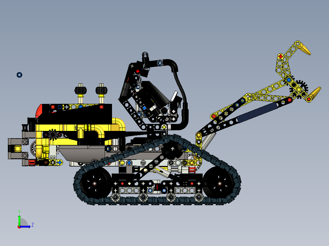 紧凑型履带装卸机拼装玩具模型左视图