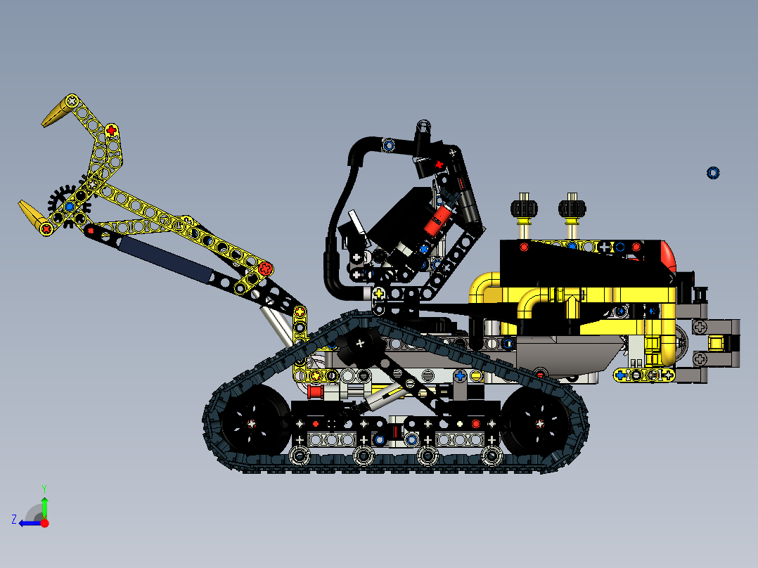 紧凑型履带装卸机拼装玩具模型右视图