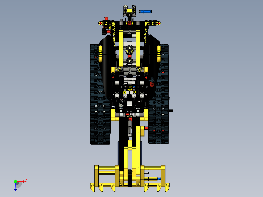 紧凑型履带装卸机拼装玩具模型俯视图