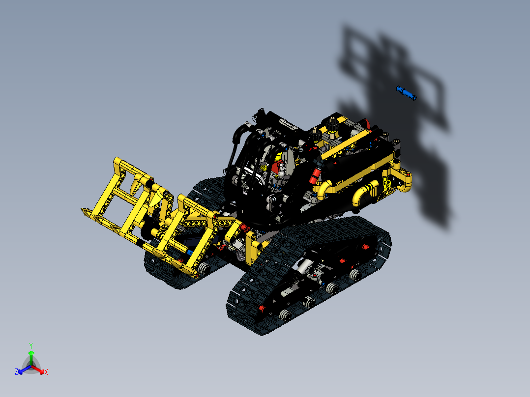 紧凑型履带装卸机拼装玩具模型正等轴测图