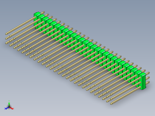 彩色公头100mil（2.54mm）系列-DS1021_green_3x27p_100mil_Type19_rev1.0