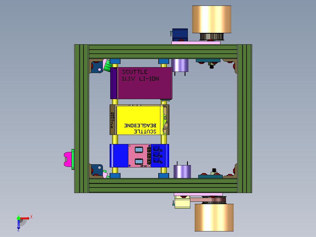 电池款编程智能车俯视图