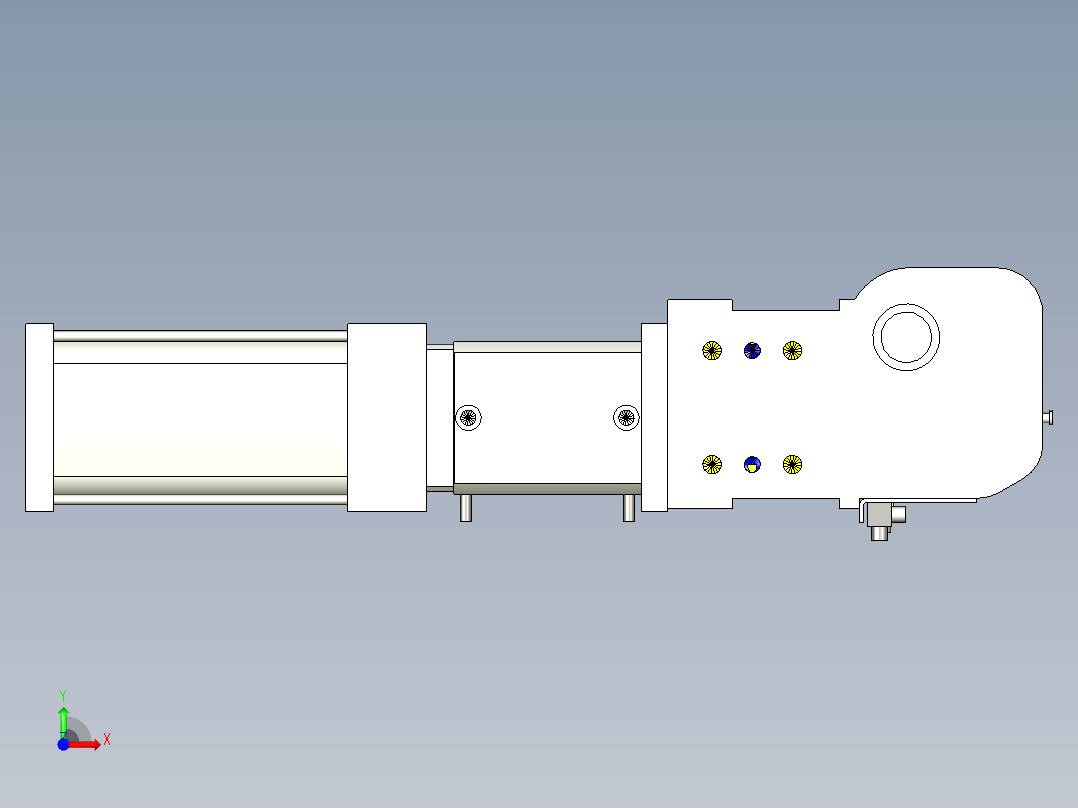 德克斯TUNKERS气缸数模KS_80_2_BD_A00_T12_135GRAD前视图