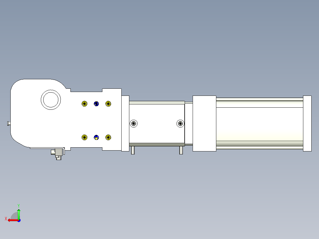 德克斯TUNKERS气缸数模KS_80_2_BD_A00_T12_135GRAD后视图