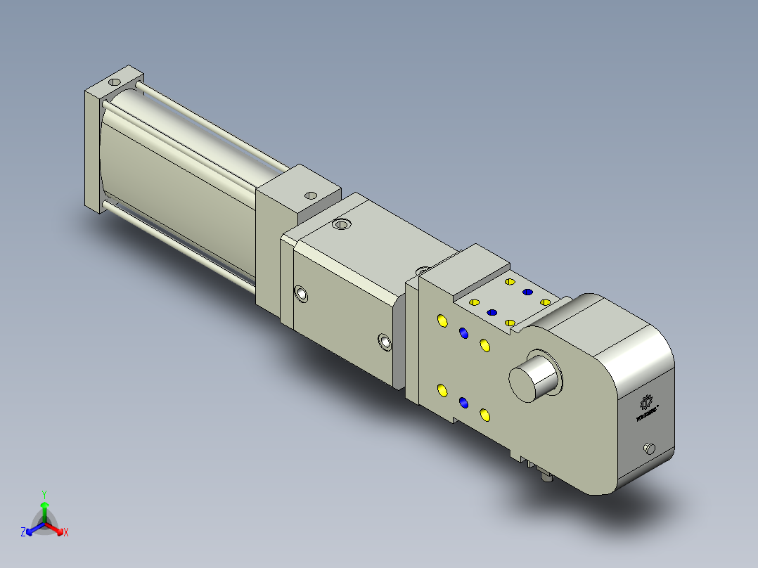 德克斯TUNKERS气缸数模KS_80_2_BD_A00_T12_135GRAD正等轴测图
