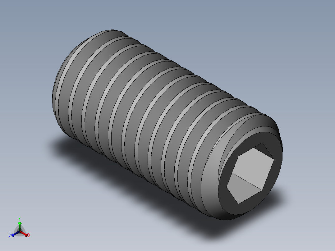 DIN 913-ISO 4026 固定螺钉-M5 L=10.SLDPRT正等轴测图