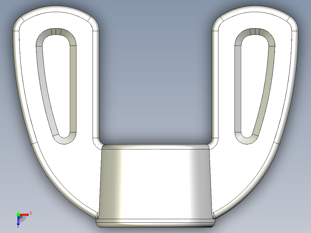 WING NUT 0.25in-20 Thread size 15-32in Base Diameter.IGS俯视图