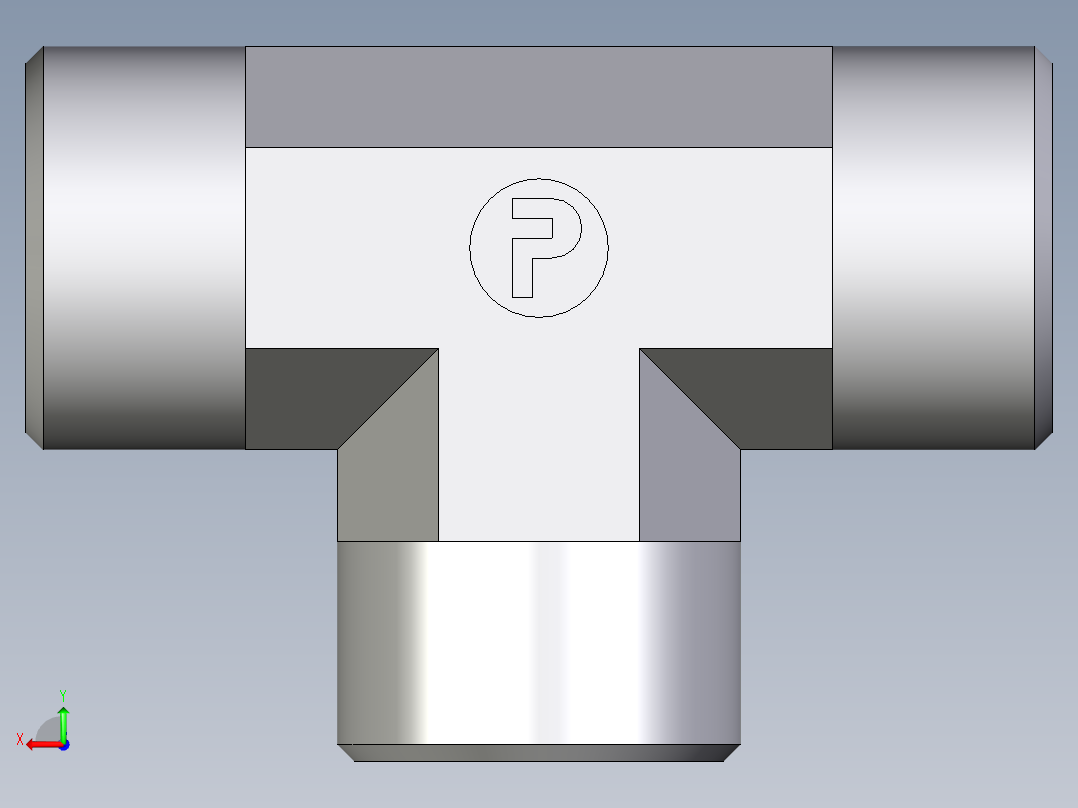 卡套式工业通用硬管接头EO_Union_tee_T15LCFX后视图