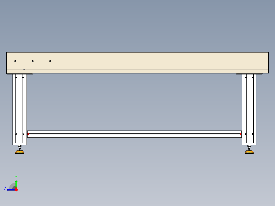 LE-无动力滚筒输送线右视图