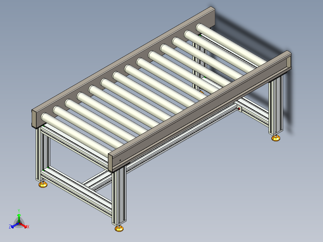 LE-无动力滚筒输送线正等轴测图