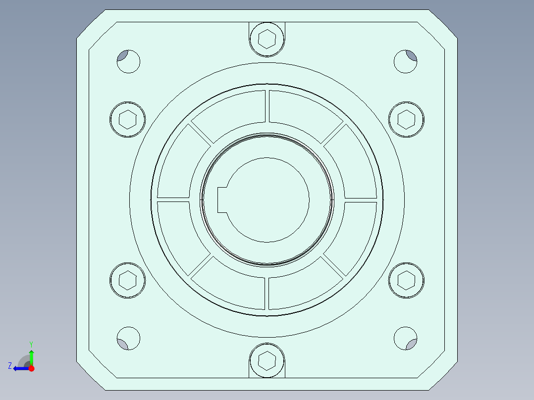 直齿孔PLF160-L2 35-114.3-200-M12-ZJ.stp右视图