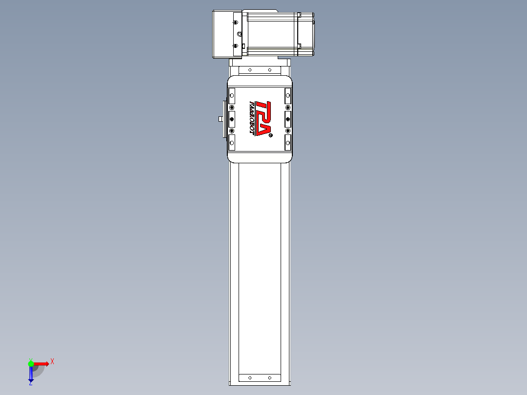 同步带全封闭直线模组TPA-HCB-85D-90-L250-RU-C-P20-N3俯视图