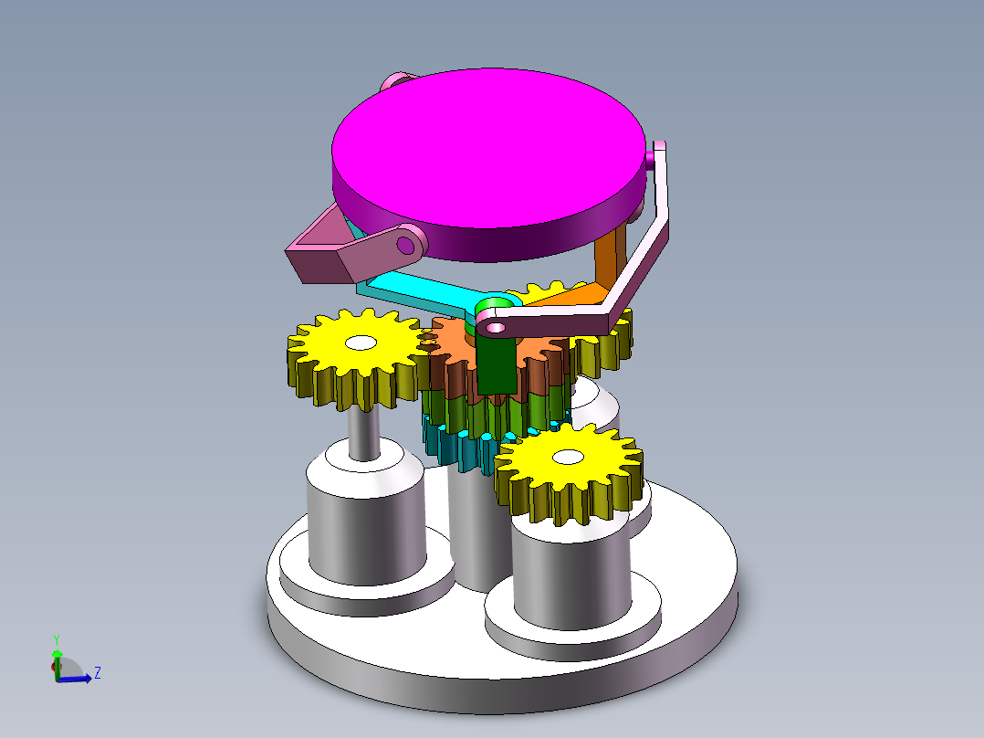 三电机齿轮平台机构