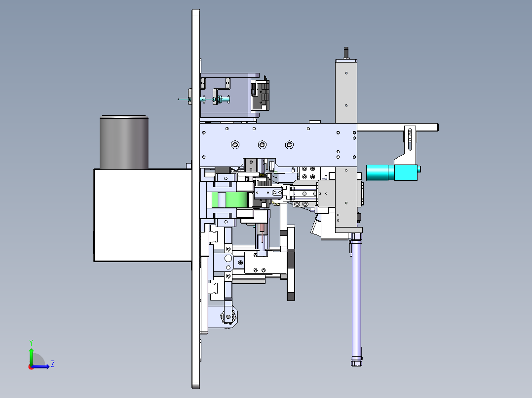 一种电芯剪角机sw18可编辑左视图