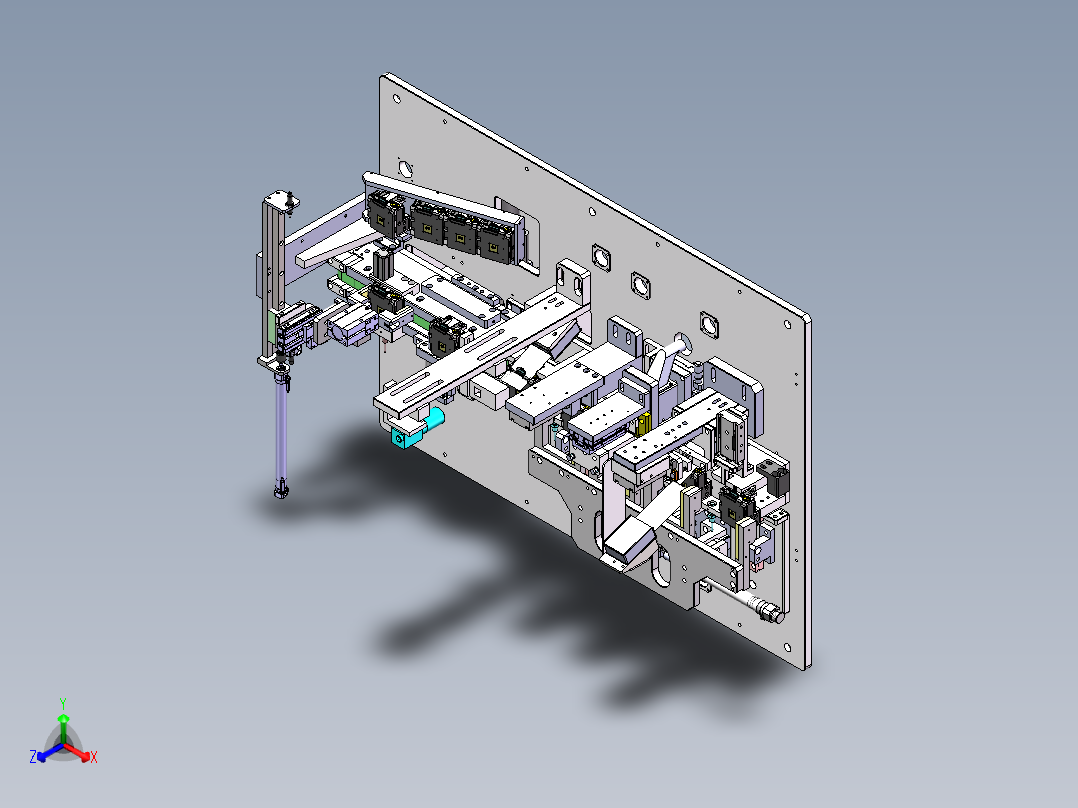 一种电芯剪角机sw18可编辑正等轴测图