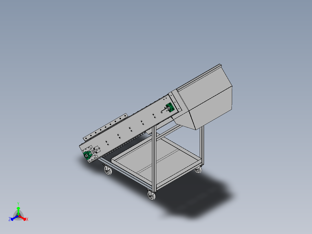 网链提升机sw18可编辑正等轴测图