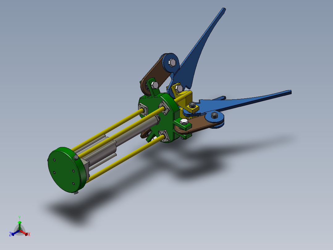 气动三爪机制（需要特征识别）正等轴测图