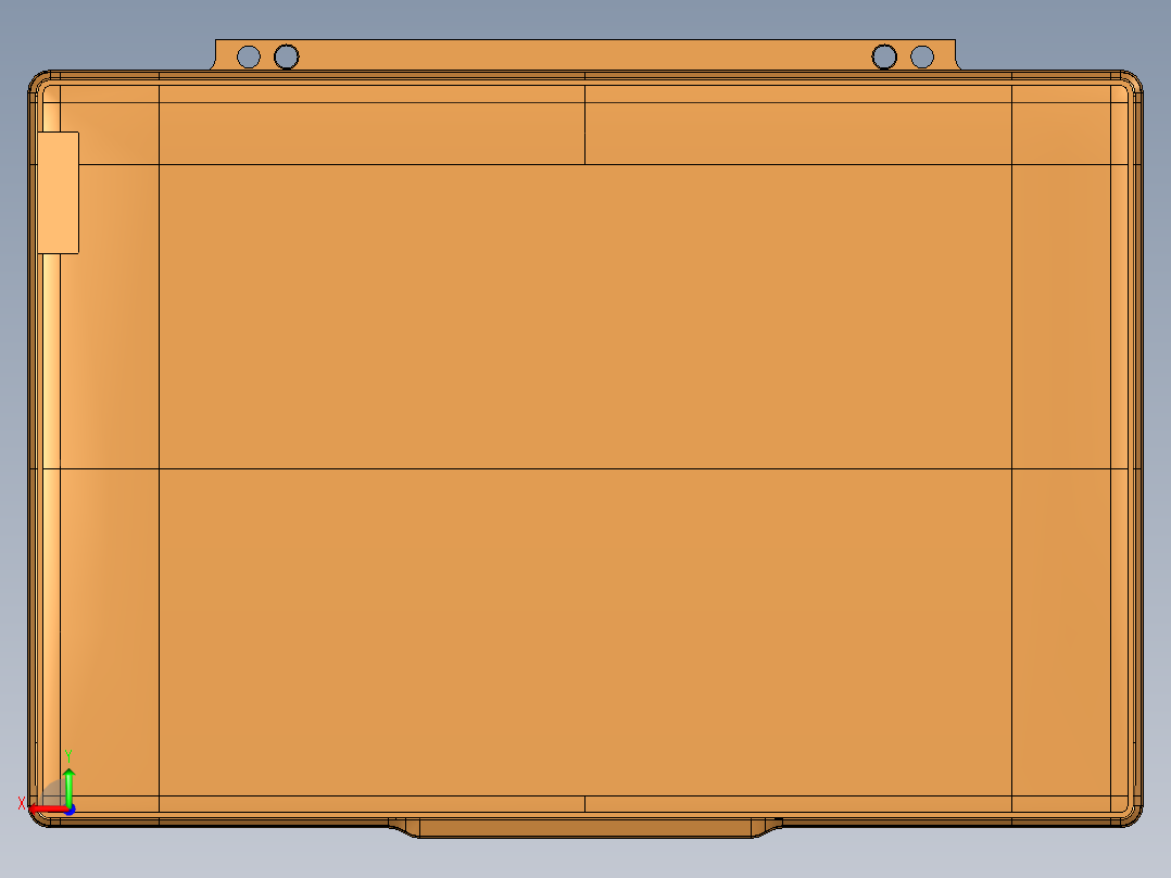 一款皮革版本电脑外壳铣凹槽外观面程序模型后视图