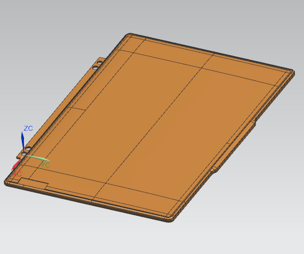 一款皮革版本电脑外壳铣凹槽外观面程序模型