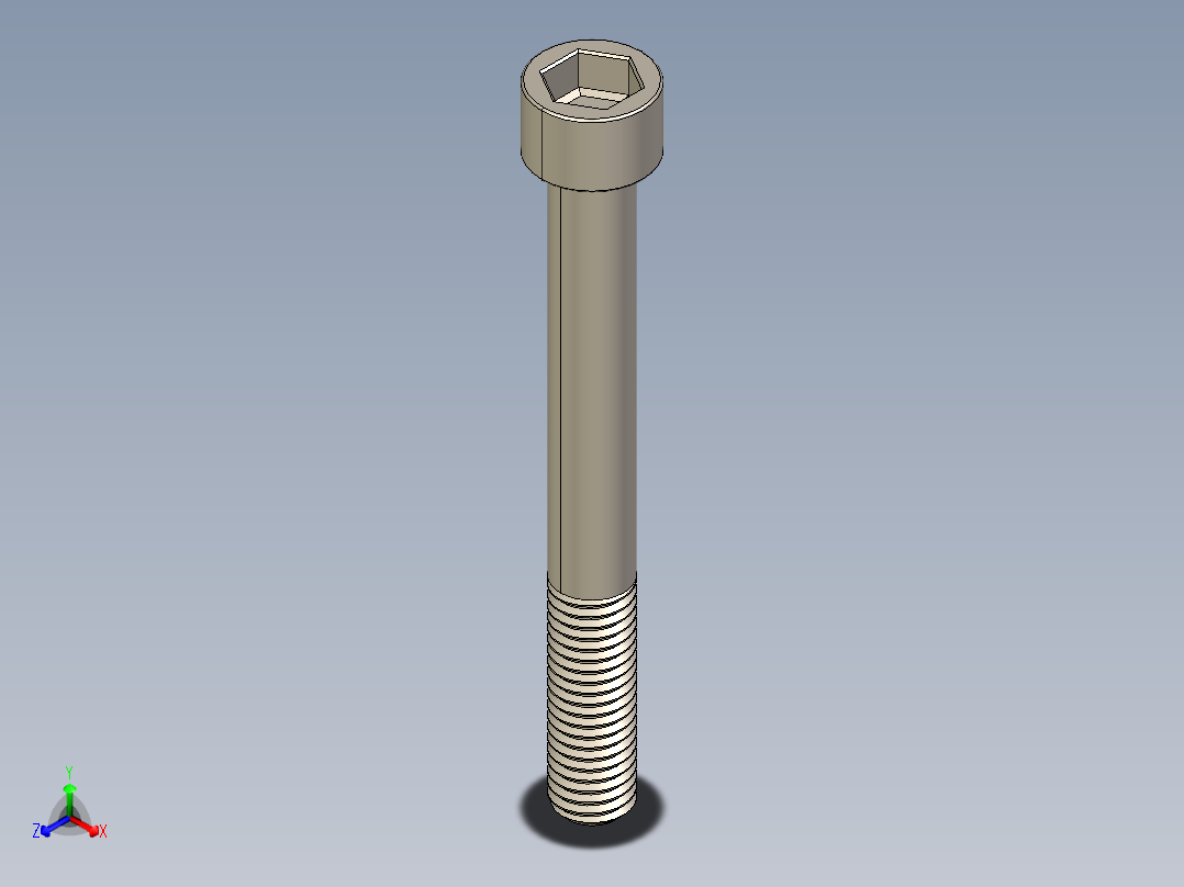 Screw_DIN_912_M10x90_A2.STEP公制内六角螺钉主视图