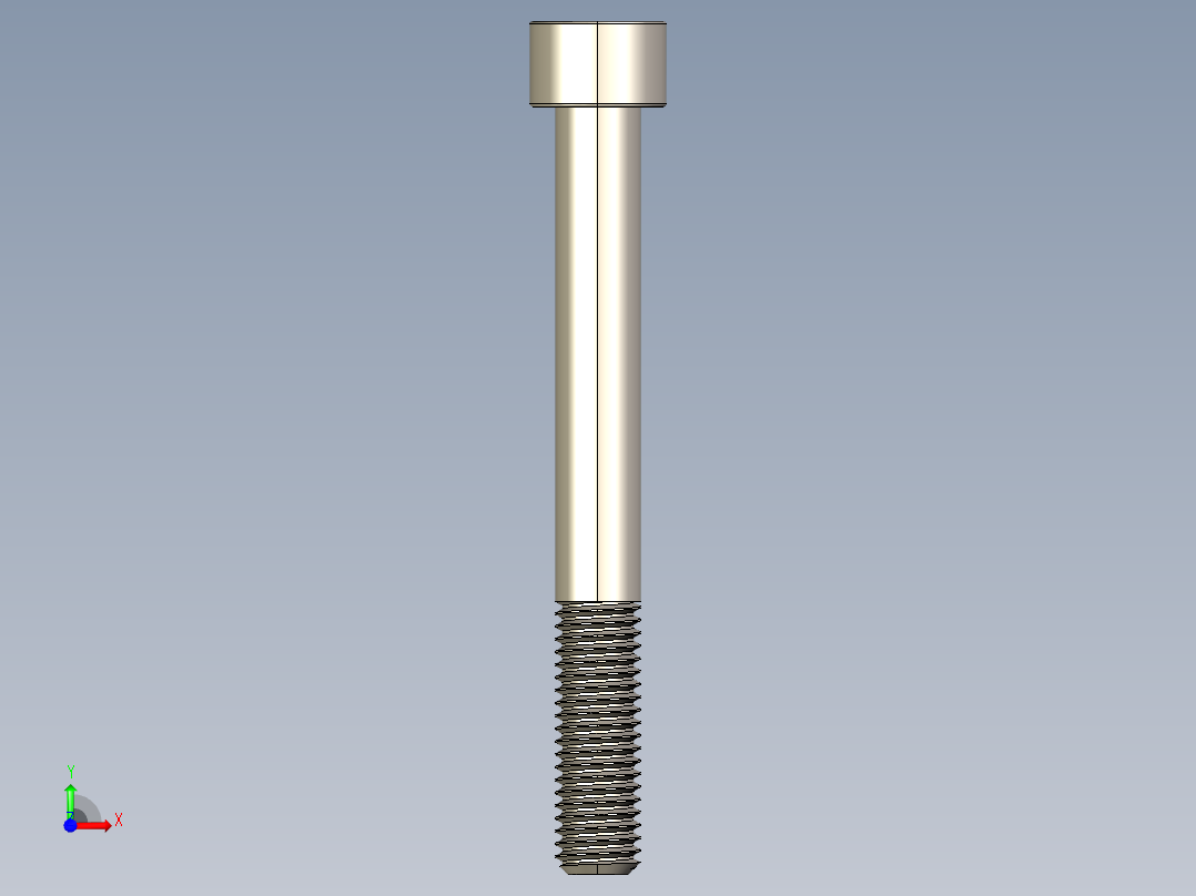 Screw_DIN_912_M10x90_A2.STEP公制内六角螺钉前视图