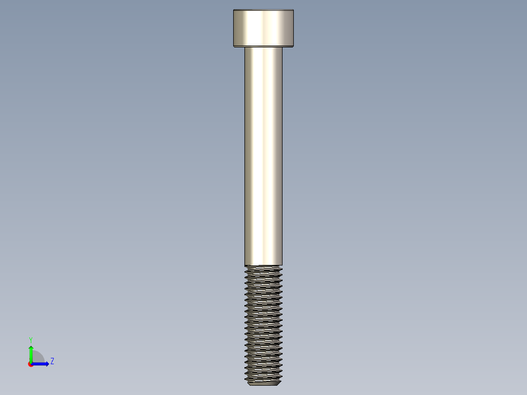 Screw_DIN_912_M10x90_A2.STEP公制内六角螺钉左视图