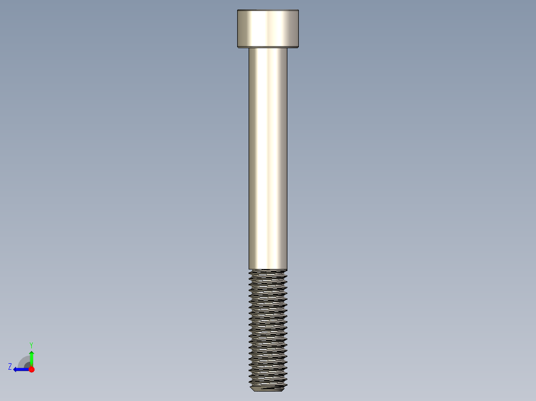 Screw_DIN_912_M10x90_A2.STEP公制内六角螺钉右视图