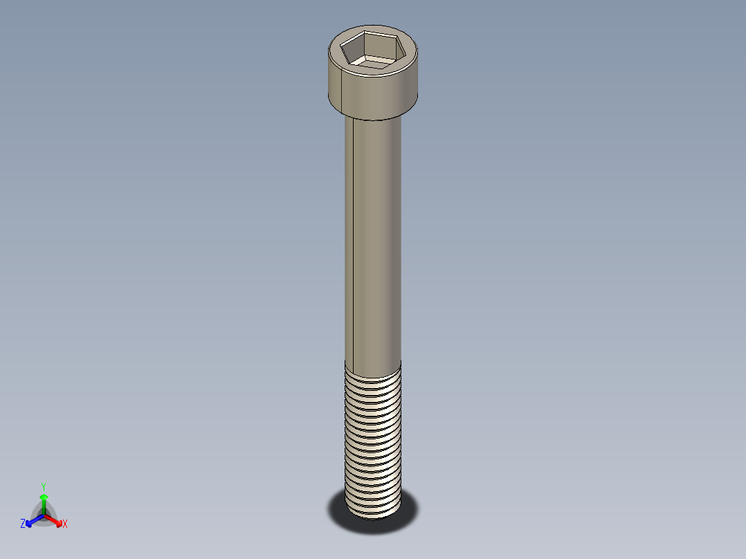 Screw_DIN_912_M10x90_A2.STEP公制内六角螺钉正等轴测图
