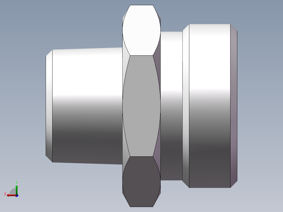 英制锥管螺纹直接头、1CT-30-08SP非标后视图