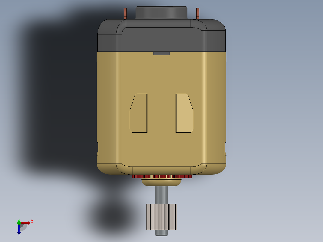 直流电机、电机(12)俯视图