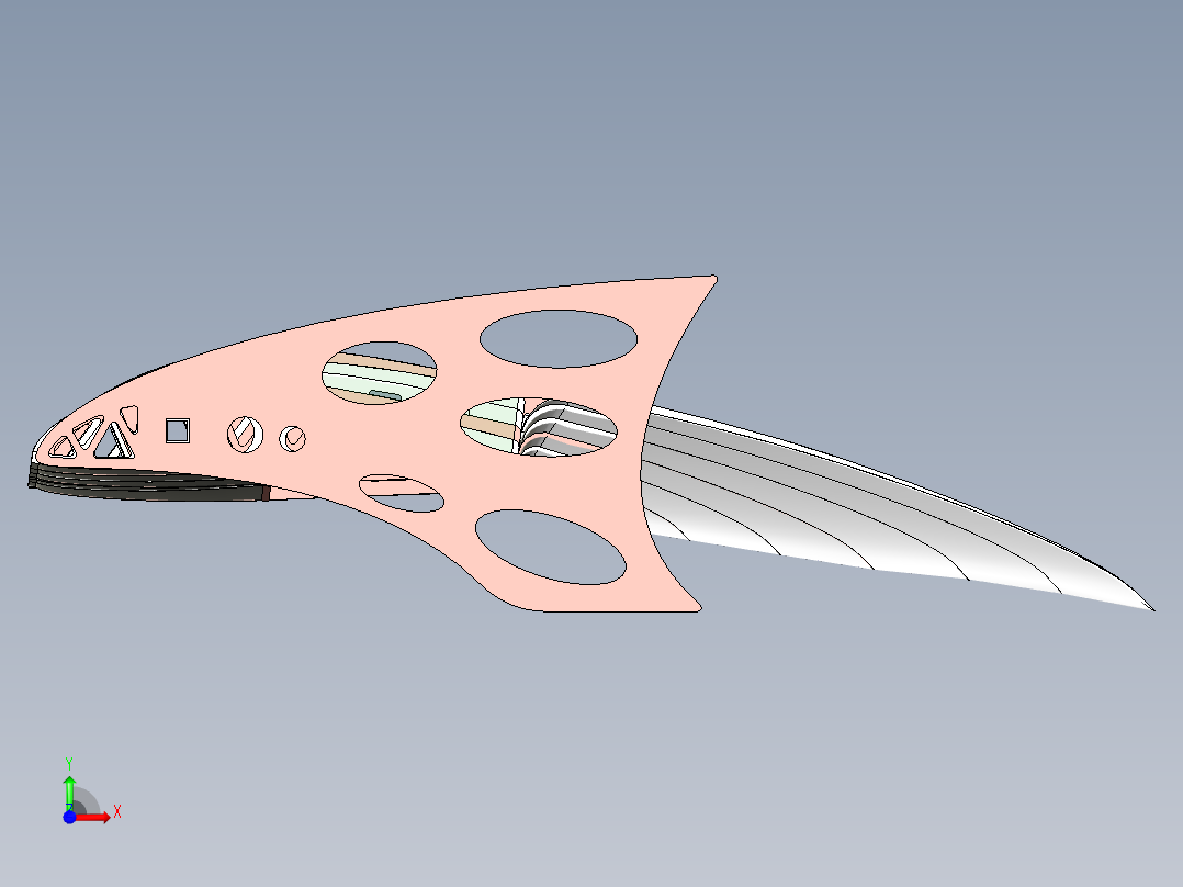 B2004203-渐缩翼前视图