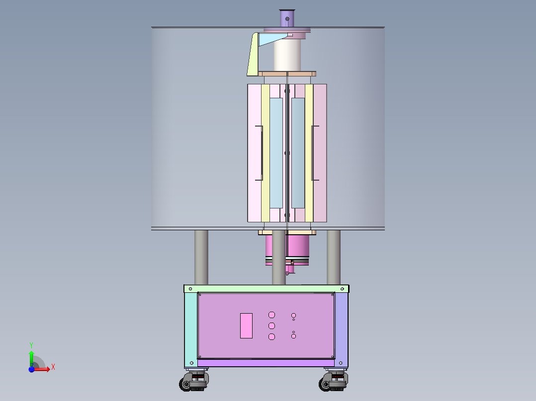 锂电池极片旋转涂布试验机前视图
