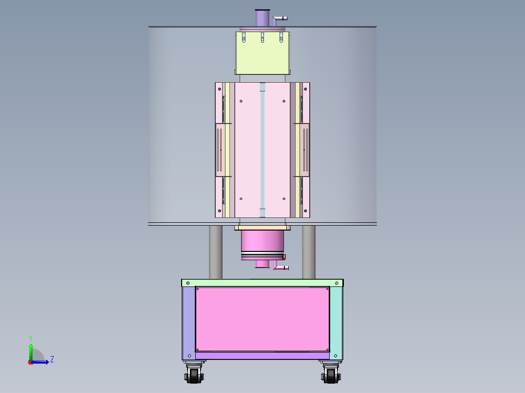 锂电池极片旋转涂布试验机左视图