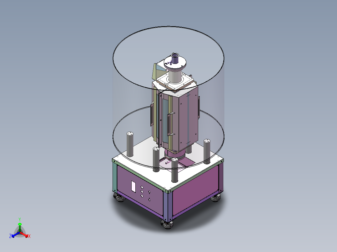 锂电池极片旋转涂布试验机正等轴测图
