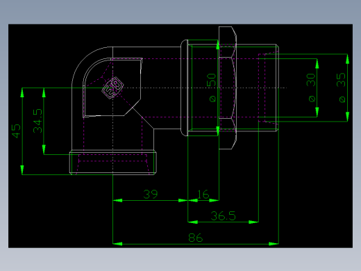 PARKER管接头EO Bulkhead elbow WSV35LOMD71(16)_front