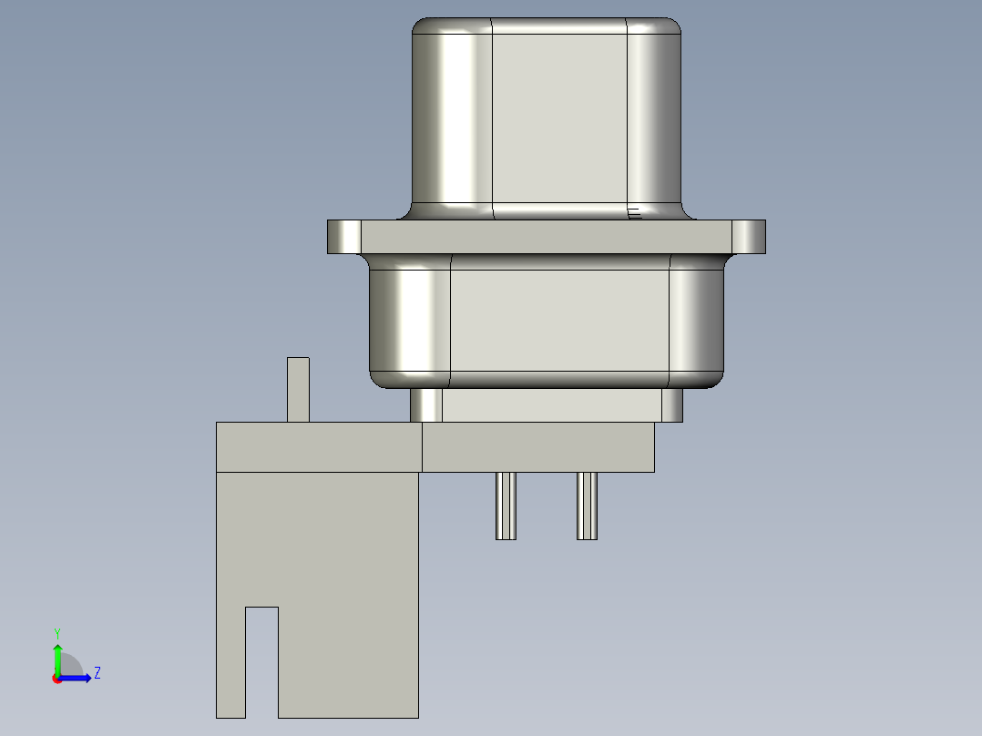 电控柜-198N000064线座DB9FAA直脚插孔左视图