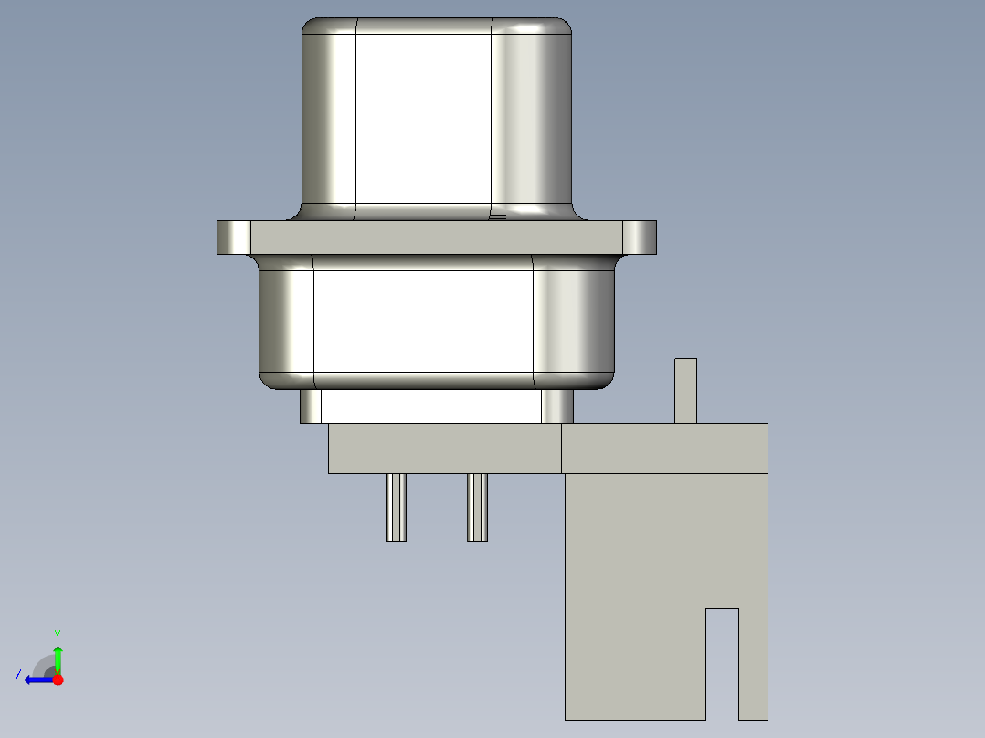 电控柜-198N000064线座DB9FAA直脚插孔右视图