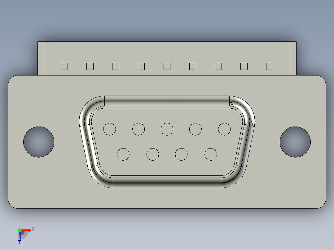 电控柜-198N000064线座DB9FAA直脚插孔俯视图