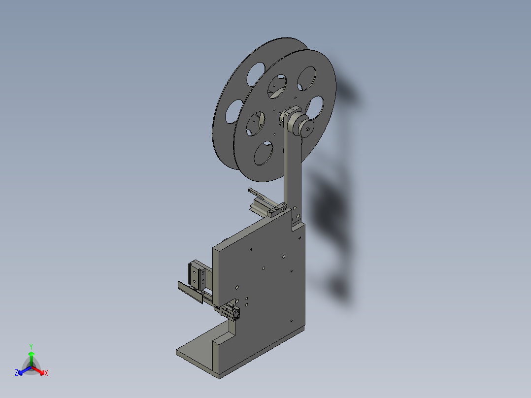 圈料上料机构正等轴测图