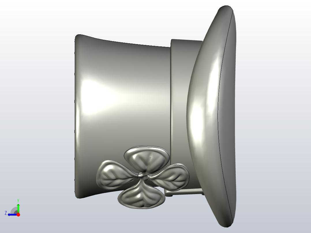 高顶礼帽与三叶草右视图