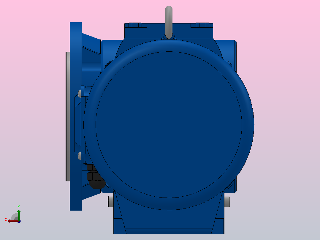 SAF47法兰空心轴安装斜齿-蜗轮蜗杆减速机SAF47-Y0.37-4P-76.88-M1-0°-A后视图