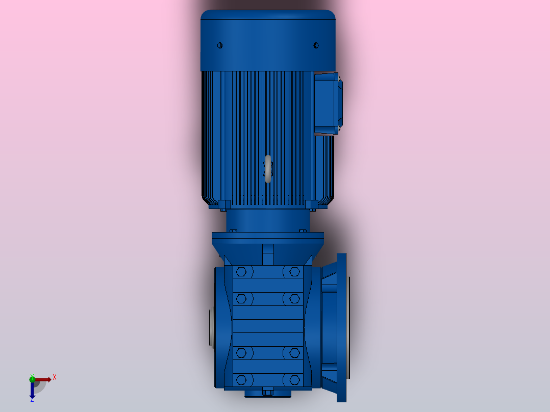 SAF47法兰空心轴安装斜齿-蜗轮蜗杆减速机SAF47-Y0.37-4P-76.88-M1-0°-A俯视图