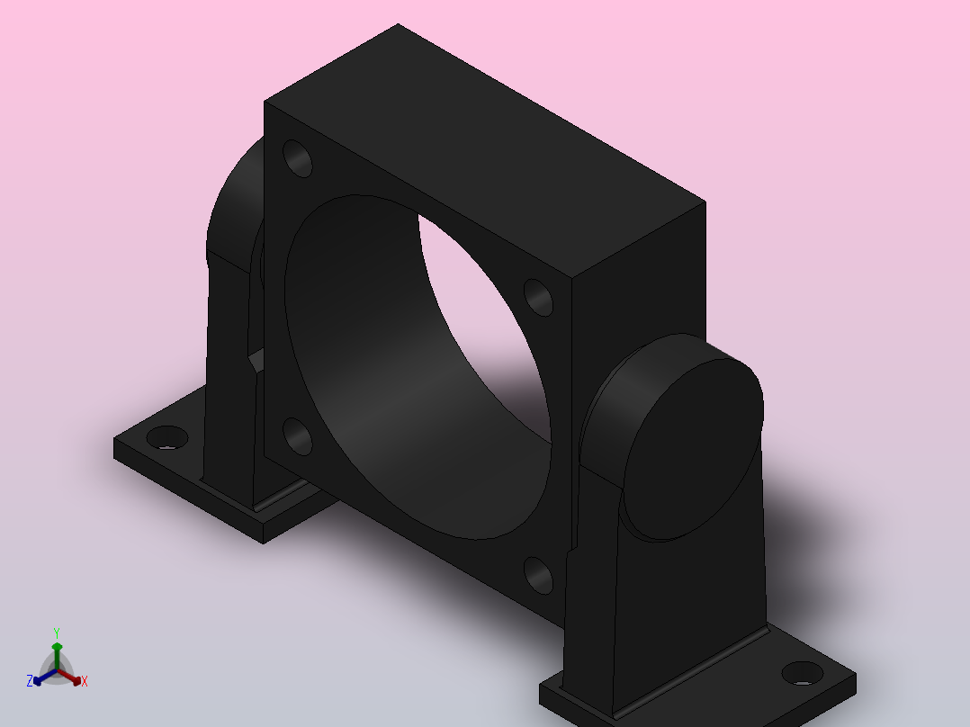 中间铰轴支座ZZ型[QGA200]气缸附件主视图