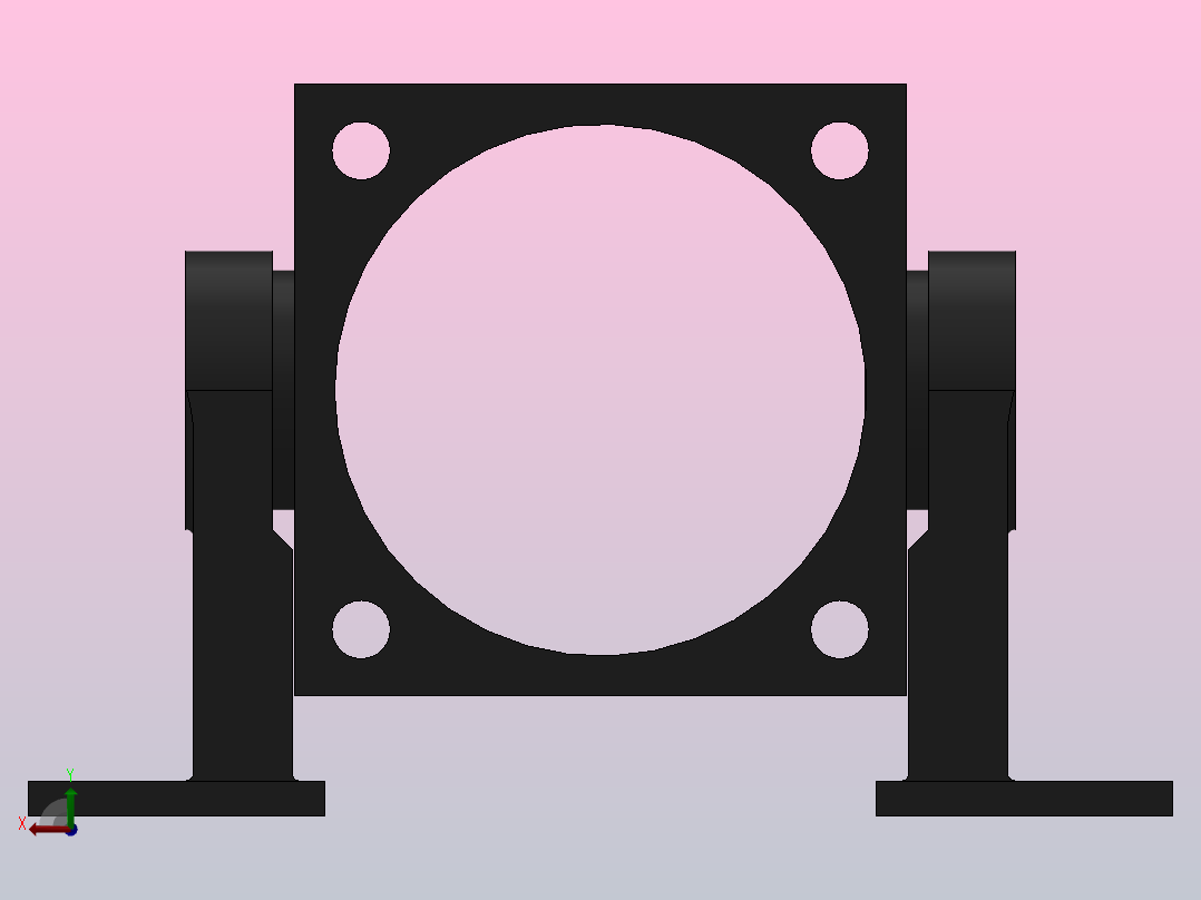 中间铰轴支座ZZ型[QGA200]气缸附件后视图