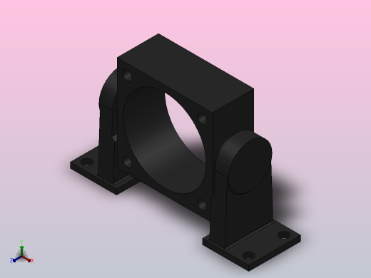 中间铰轴支座ZZ型[QGA200]气缸附件正等轴测缩略图